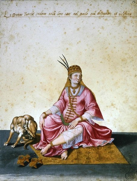 Török nő (toll és tinta akvarellel papíron) alkotó: Jacopo Ligozzi
