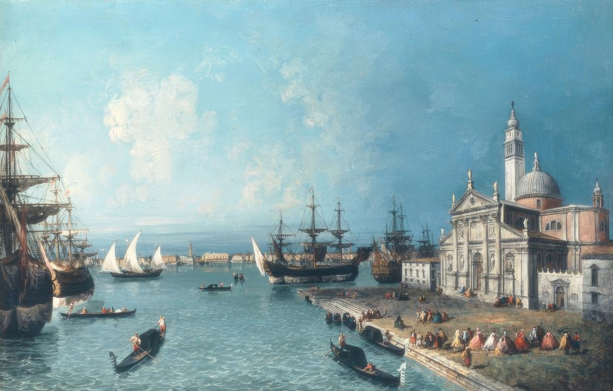 Kilátás a Bacino di S.Marco-ra; az előtérben S.Giorgio alkotó: Jacopo Marieschi