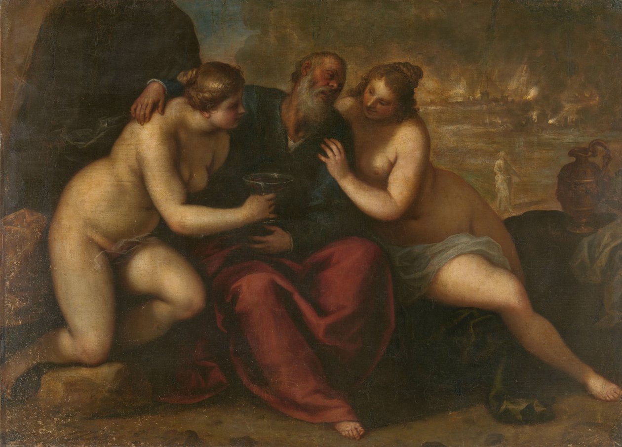 Lót és lányai alkotó: Jacopo Palma (il Giovane)