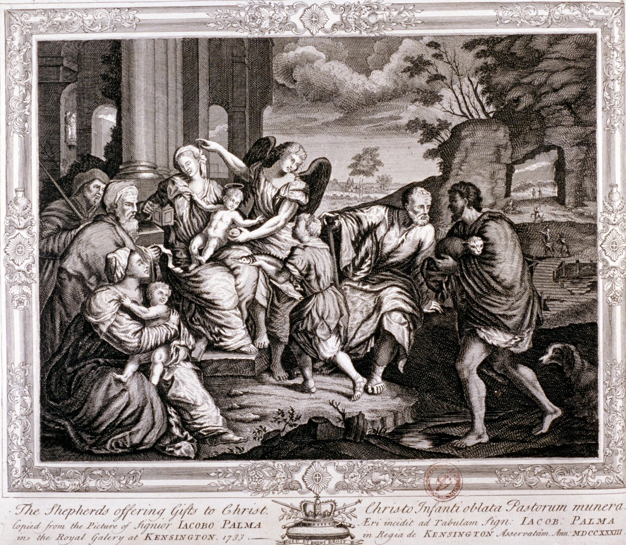 A pásztorok ajándékokat ajánlanak Krisztusnak, 1733 alkotó: Jacopo Palma