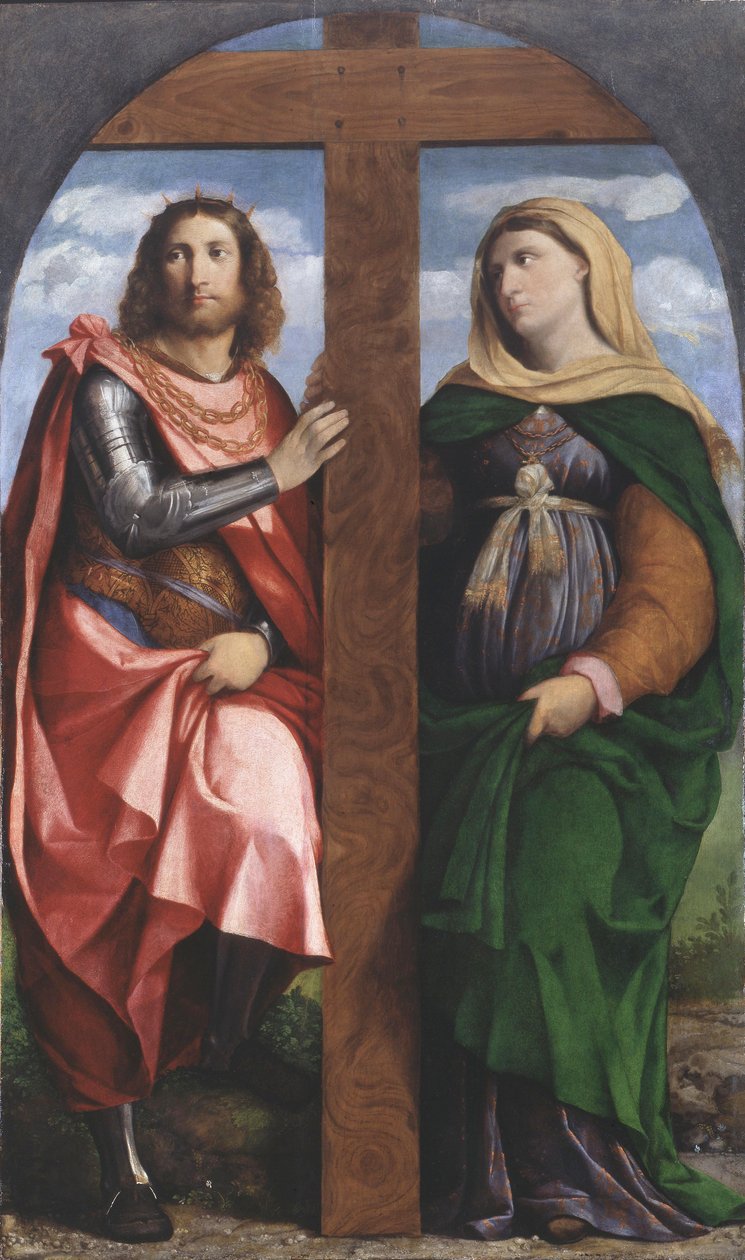 A kereszt felmagasztalása. Nagy Konstantin és Heléna szentek, 1520-1522. alkotó: Jacopo Palma il Vecchio the Elder