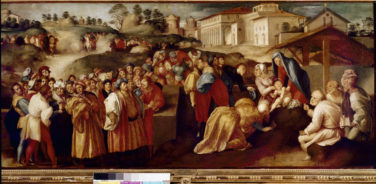 A mágusok imádása (olaj, fa alkotó: Jacopo Pontormo