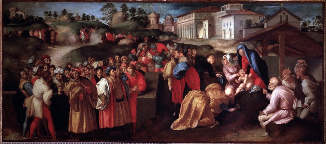 Mágusok imádása - Festmény alkotó: Jacopo Pontormo