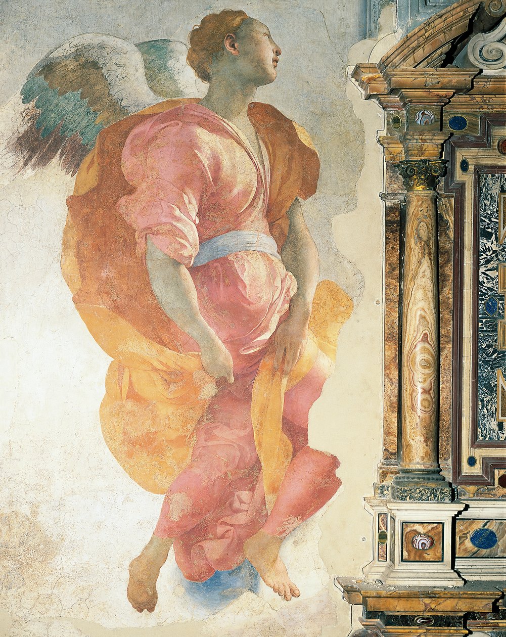 Giacomo Carucci Gábriel arkangyal, Pontormo (1494-1556), freskó, Capponi-kápolna, Santa Felicita templom, Firenze alkotó: Jacopo Pontormo