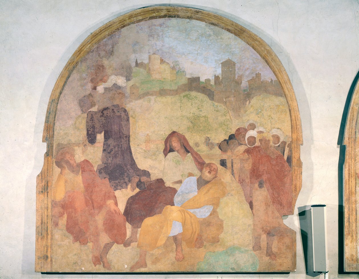 Krisztus a kertben, lunette a Passió freskóciklusából, 1523-6 alkotó: Jacopo Pontormo