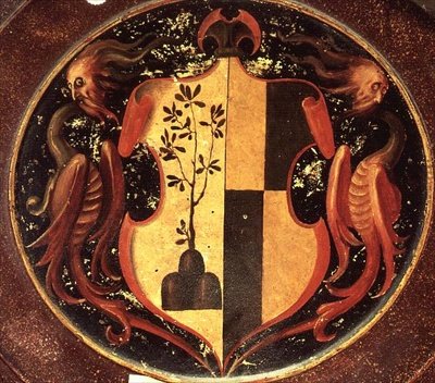 Heraldikai pajzs, 1529 körül (olaj, panel) (50329 hátoldala) alkotó: Jacopo Pontormo