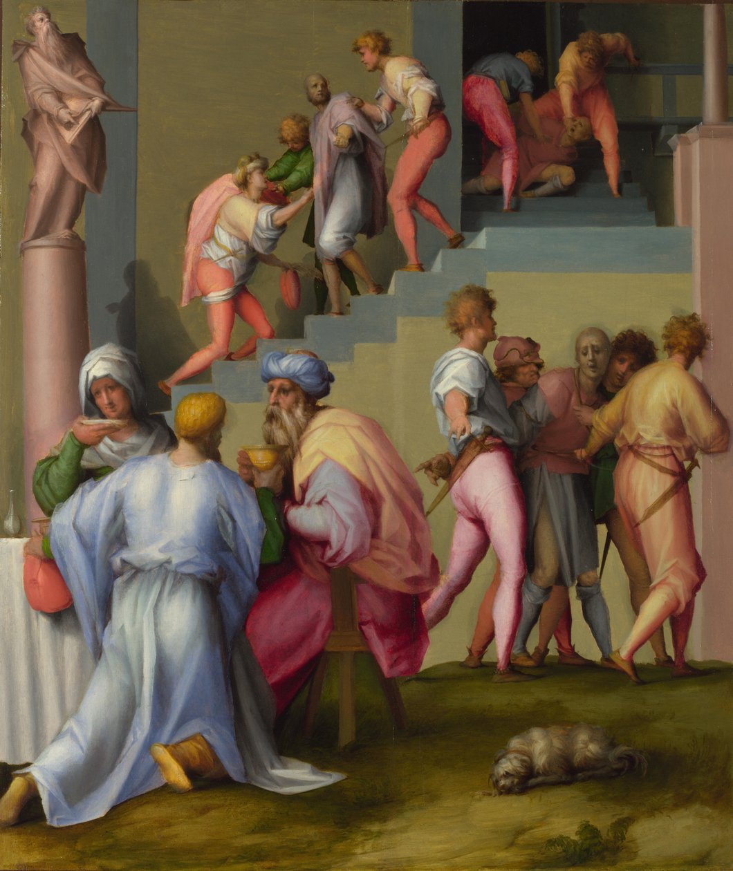 Fáraó komornyikjával és Bakerével a József történetének jeleneteiből, 1515 körül alkotó: Jacopo Pontormo