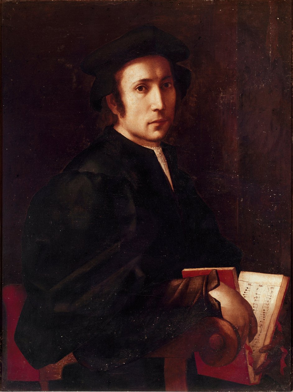 Jacopo (Iacopo) zenész festményének portréja Carrucci dit il Pontormo (Pontormo) (1494-1556) 1518-1519 V. 88x67 cm Firenze, Galleria degli Uffizi (Uffizi) alkotó: Jacopo Pontormo