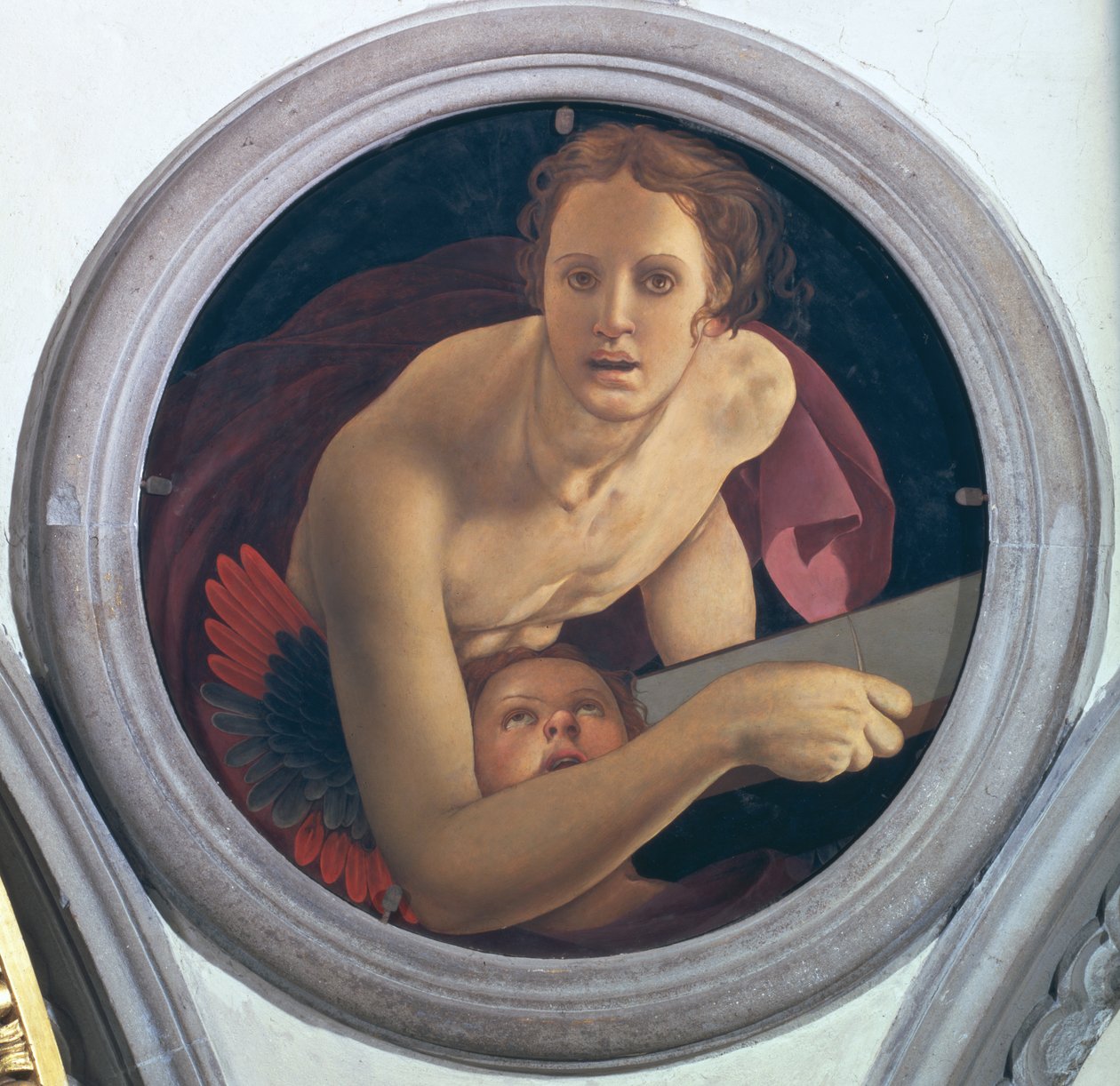 Szent Máté, tondó az evangélisták kupolájából, 1528 (tabló) alkotó: Jacopo Pontormo