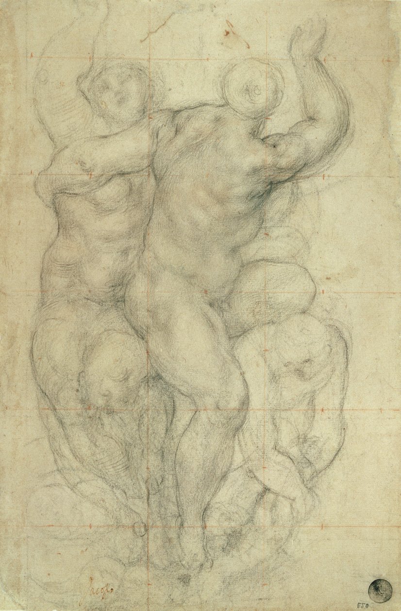 Tanulmány egy aktok csoportja számára alkotó: Jacopo Pontormo