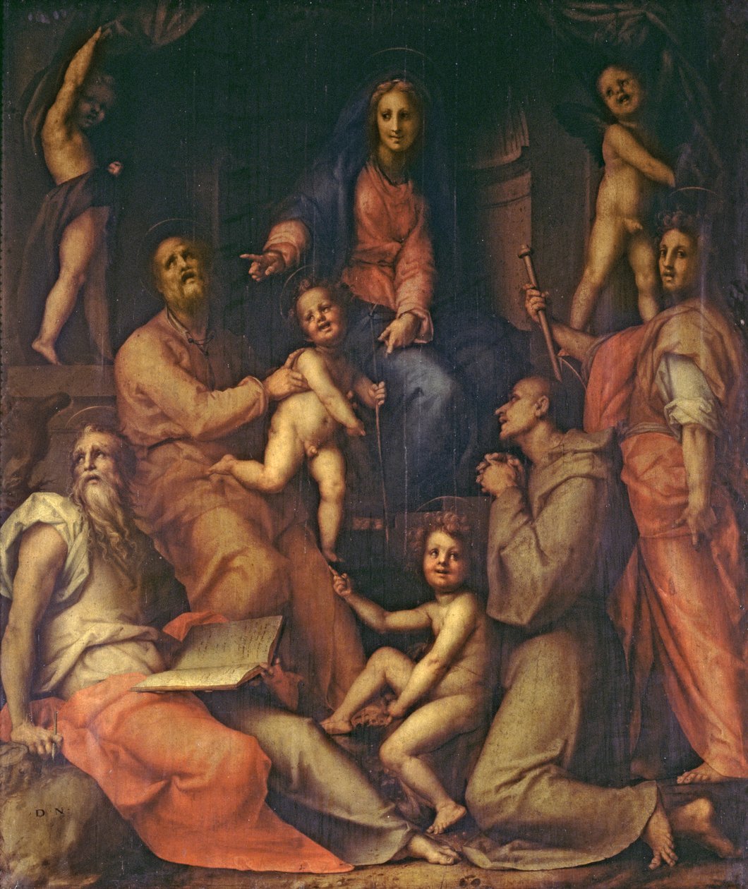 A Szent Család szentekkel alkotó: Jacopo Pontormo