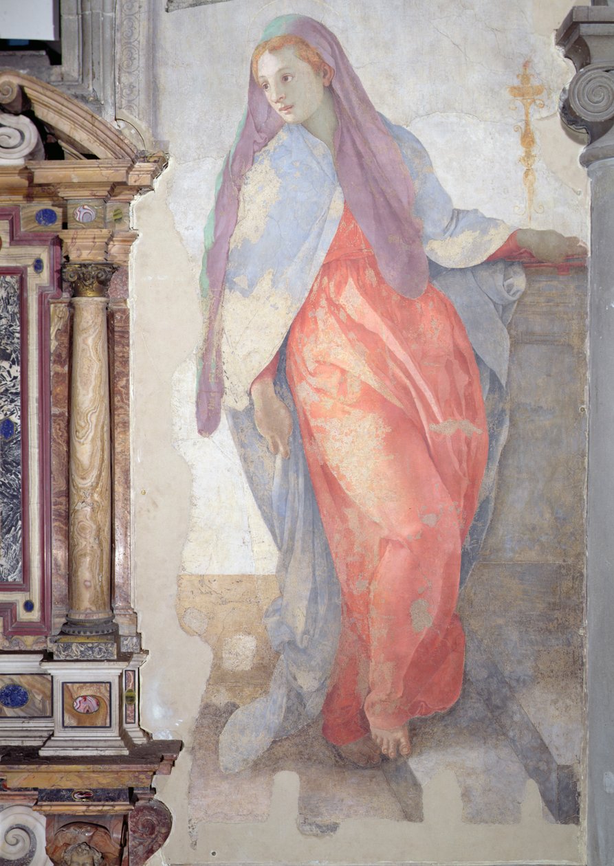 A látogatás, Erzsébet részlete az oltártól jobbra alkotó: Jacopo Pontormo