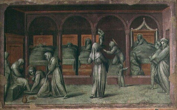 A Szent Máté Kórház női osztálya (freskó) alkotó: Jacopo Pontormo