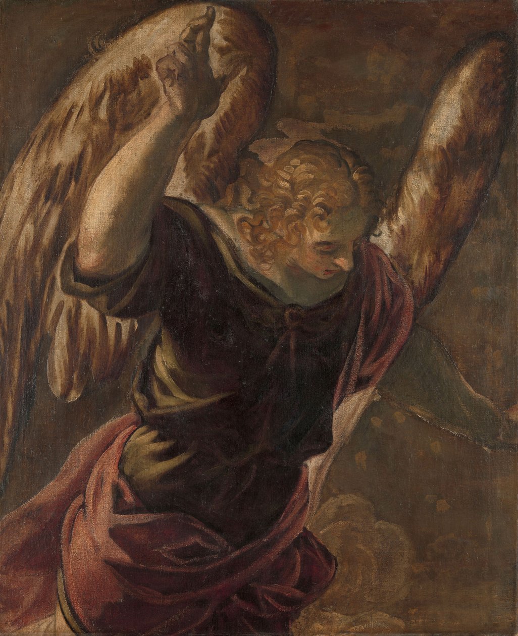 Angyal az Angyali üdvözlettől a Szűzig alkotó: Jacopo Robusti Tintoretto