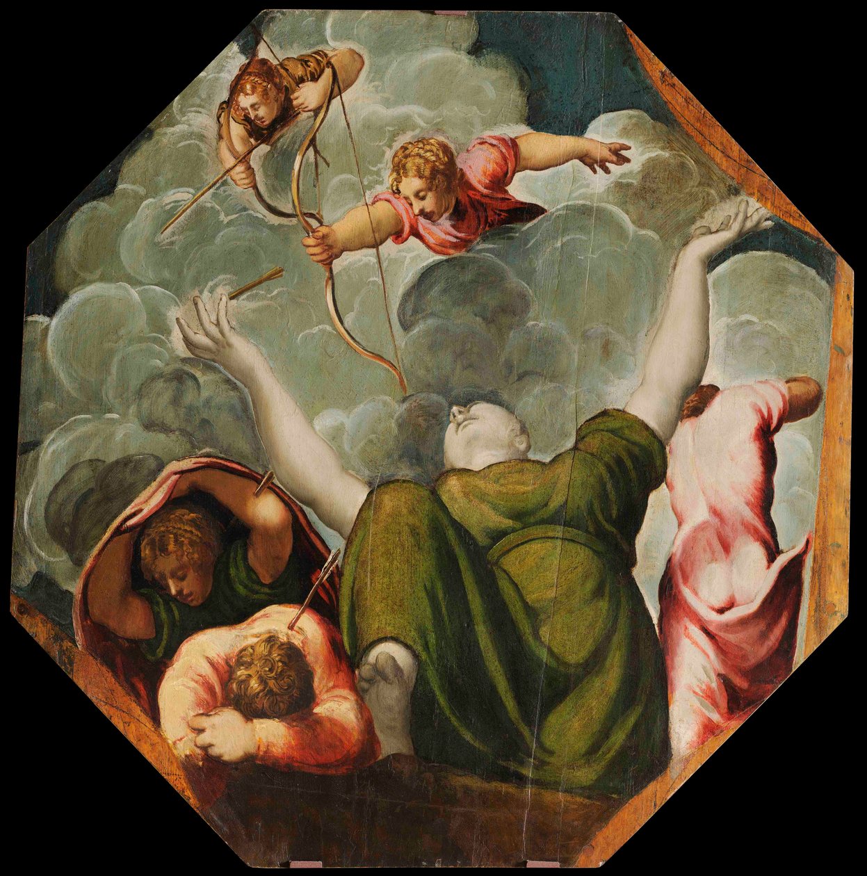 Apollo és Diana megbüntetik Niobét gyermekei megölésével, 1541 körül. alkotó: Jacopo Robusti Tintoretto