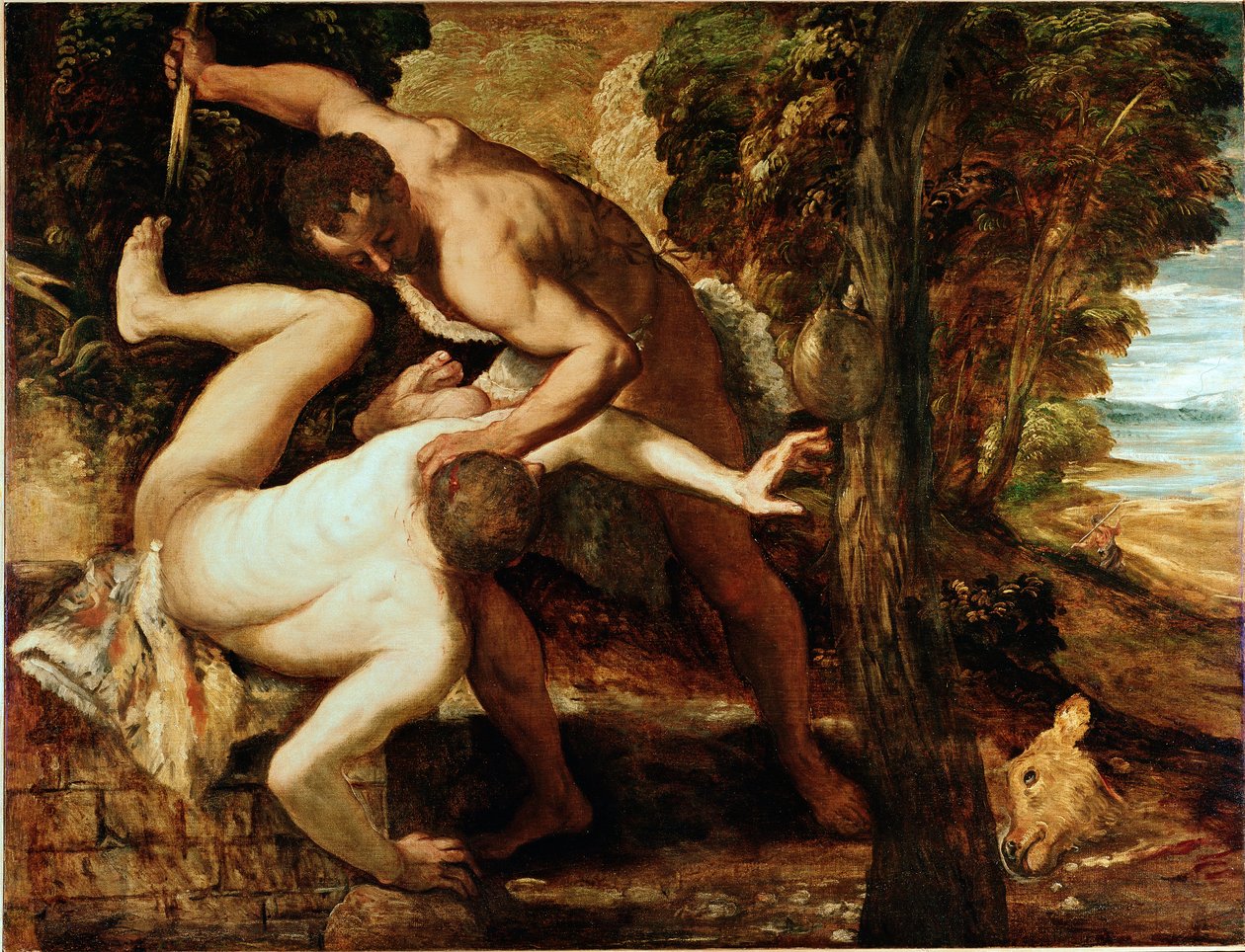 Káin megölése Ábel Jacopo Robusti festménye dit il Tintoretto (Tintoret) (1518-1594) 1550-1553 V. 149x196 cm Accademia Galéria, Velence alkotó: Jacopo Robusti Tintoretto