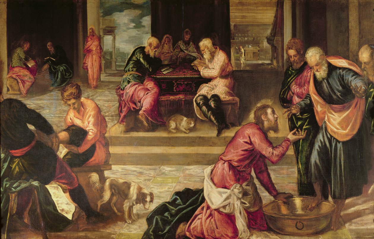 Krisztus, aki megmossa a tanítványok lábát alkotó: Jacopo Robusti Tintoretto