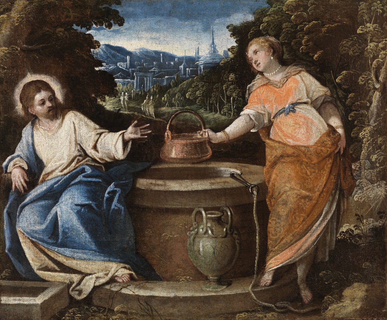 Krisztus és a szamáriai asszony, 1550-75 körül alkotó: Jacopo Robusti Tintoretto