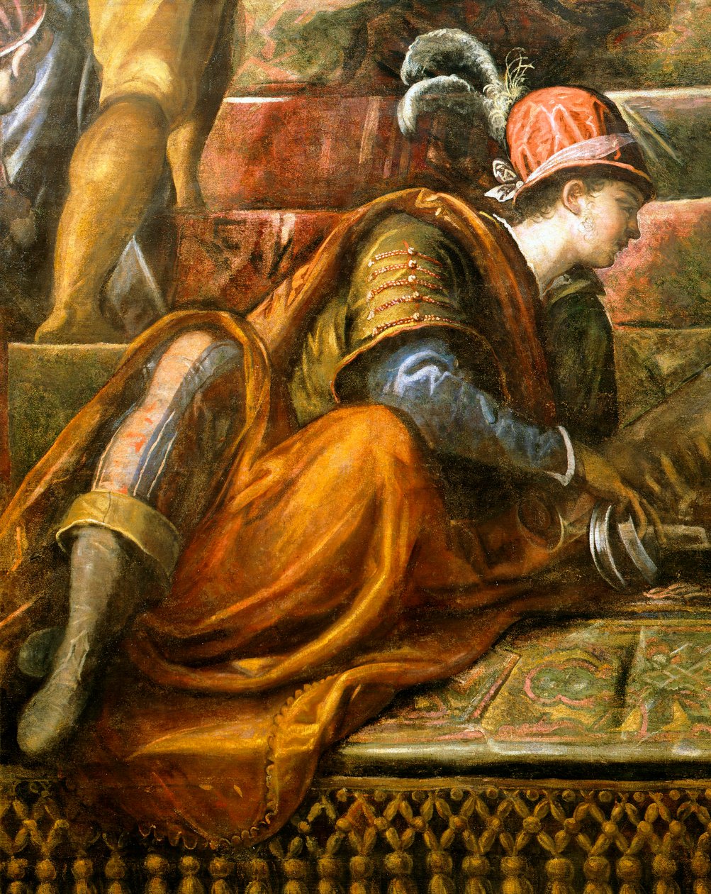 Niccolo da Ponte dózse olajágat kap Velencéből, Jacopo Robusti, Tintoretto néven ismert (1518-1594), Detail, Sala del Maggior Consiglio (Nagytanács terme), Palazzo Ducale, Velence alkotó: Jacopo Robusti Tintoretto