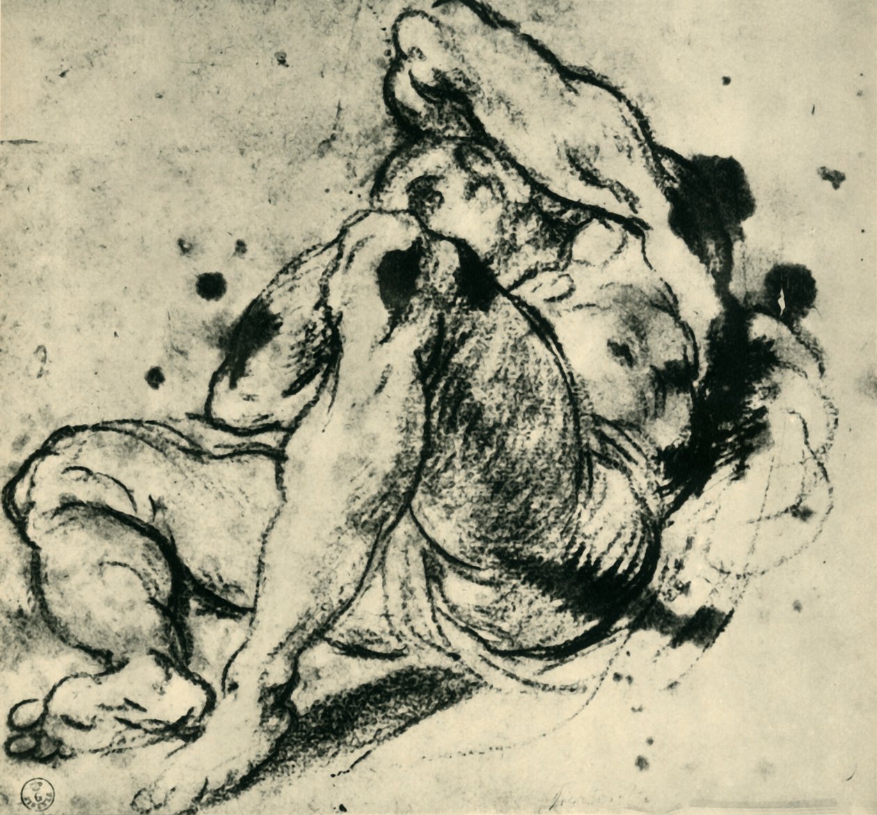 Férfialak, 16. század közepe-vége, 1943. alkotó: Jacopo Robusti Tintoretto