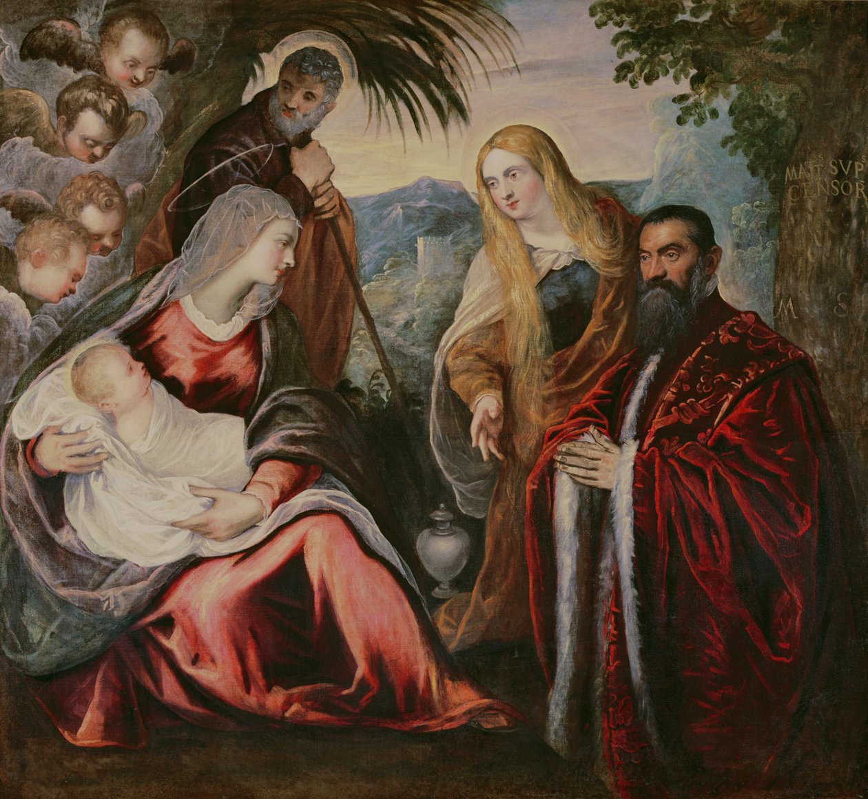 Szent Család Matteo Saranzóval alkotó: Jacopo Robusti Tintoretto