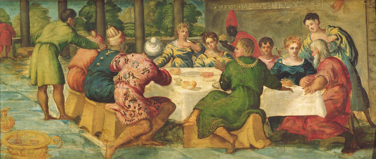 Belsazár király lakomája, 154344 körül (panel) (70487 részlet) alkotó: Jacopo Robusti Tintoretto