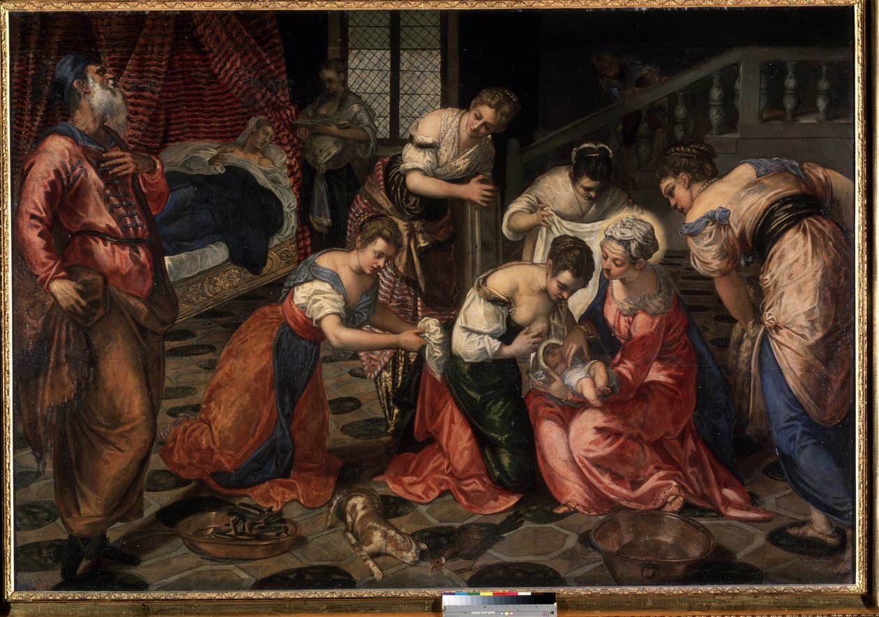 La nativite de Saint Jean Baptiste (Keresztelő Szent János születése). Tintoretto festménye (Jacopo Robusti Tintorettonak hívta alkotó: Jacopo Robusti Tintoretto
