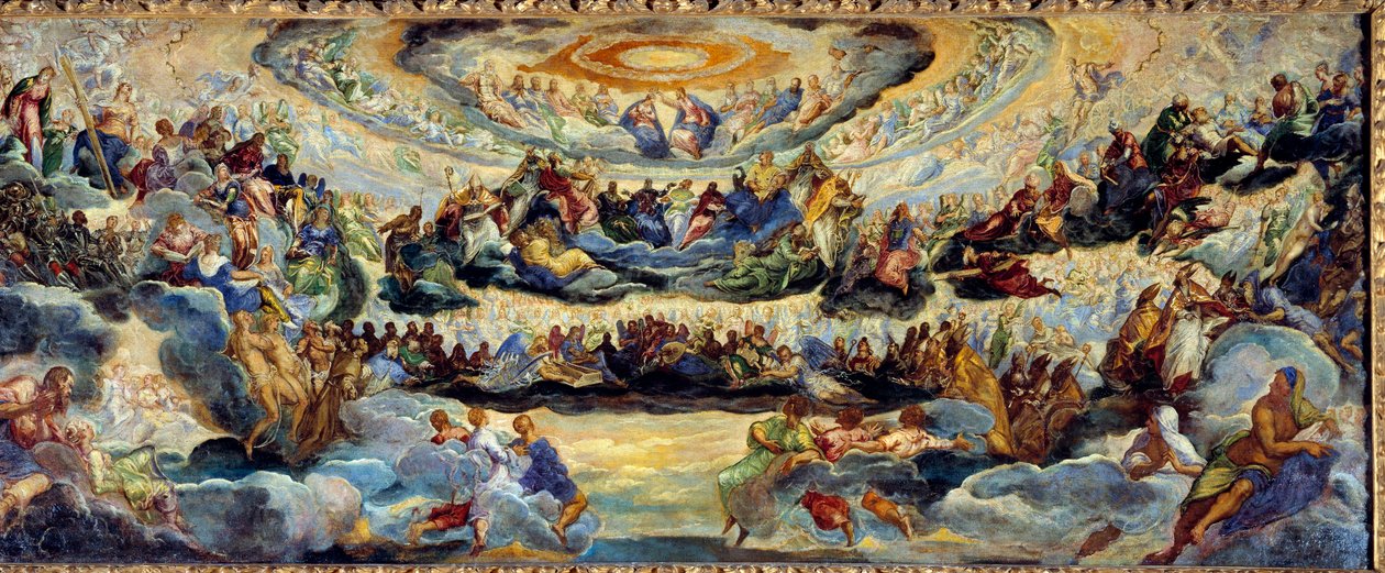 Jacopo Robusti Paradicsom-vázlata, A Tintoretto (1518-1594) 16. századi nap. 1,43x3,62 m alkotó: Jacopo Robusti Tintoretto