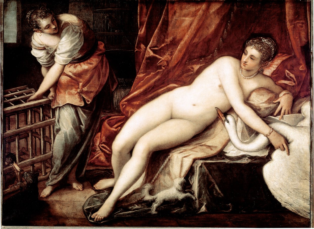Léda és a hattyú, 1570 körül (olaj, vászon) alkotó: Jacopo Robusti Tintoretto