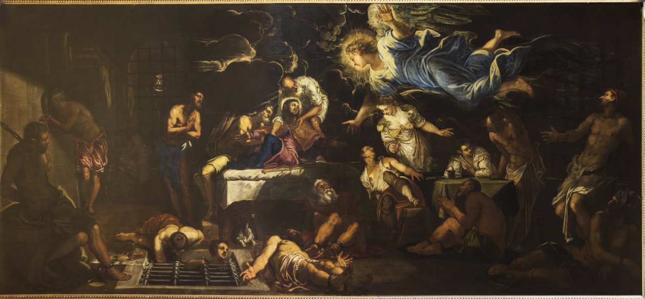 Szent Rókus a börtönben Egy angyal meglátogatta, 1567. alkotó: Jacopo Robusti Tintoretto