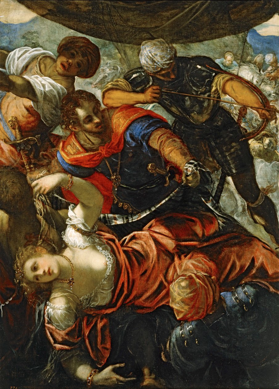 Jelenet a törökök és keresztények közötti csatából ... (festmény vászonra) alkotó: Jacopo Robusti Tintoretto
