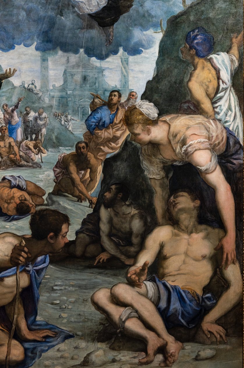 Szent Ágoston meggyógyítja a bénákat, részlet alkotó: Jacopo Robusti Tintoretto