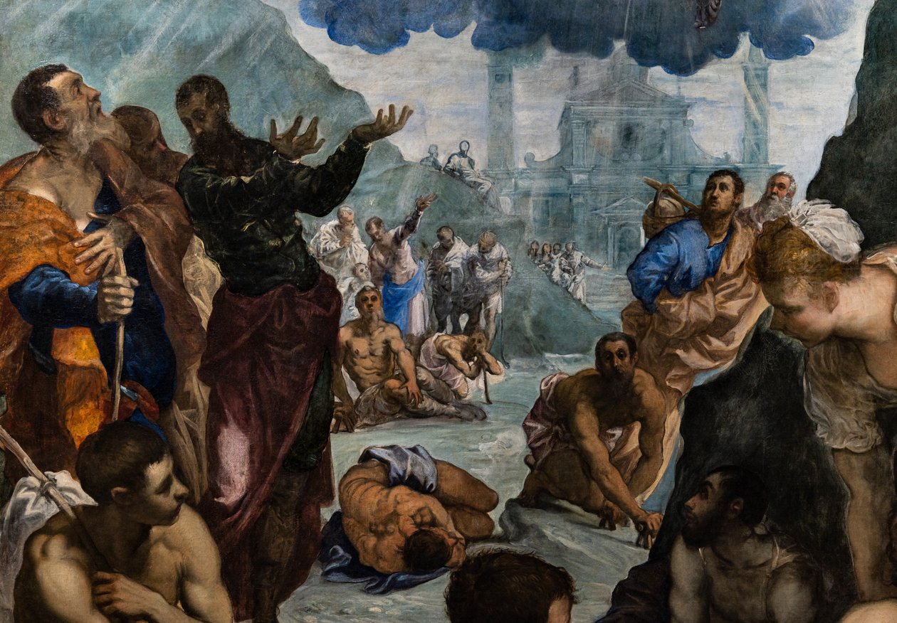 Szent Ágoston meggyógyítja a bénákat, részlet alkotó: Jacopo Robusti Tintoretto