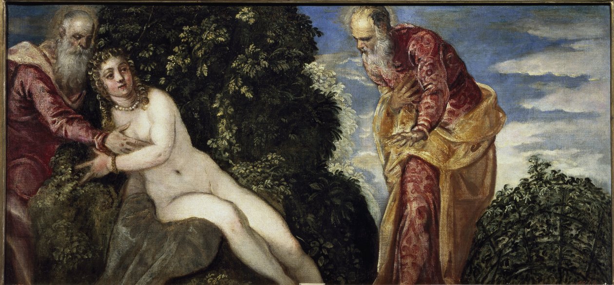 Suzanne és a vének – Olaj, vászon, 1555 körül alkotó: Jacopo Robusti Tintoretto