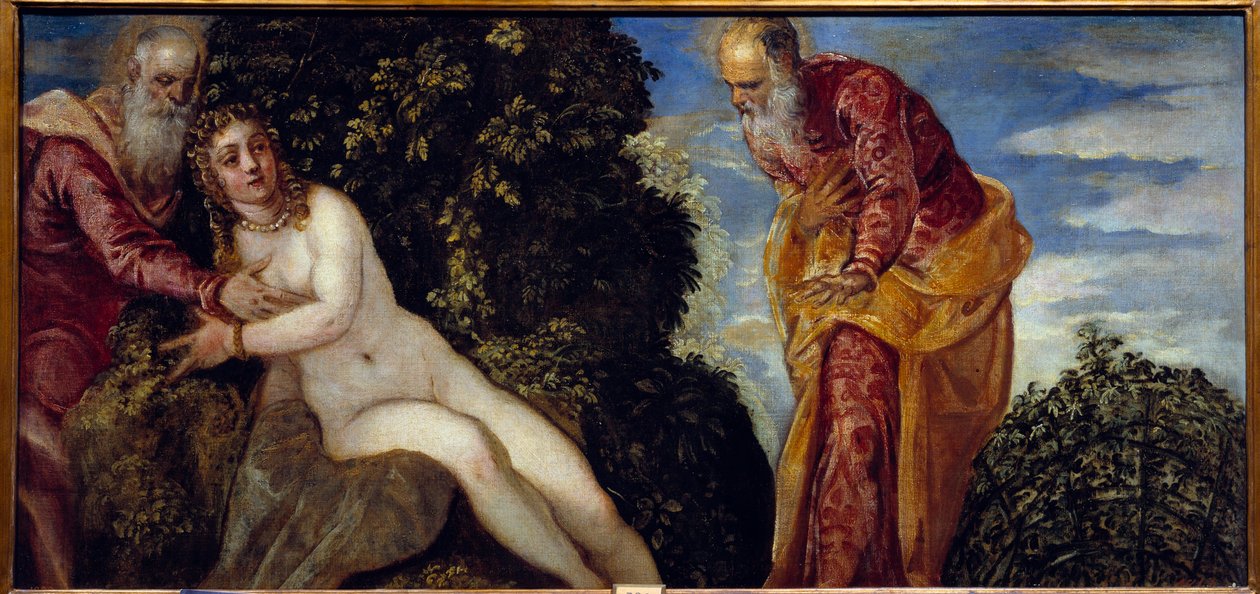 Suzanne és az öregek Jacopo Robusti festménye dit le Tintoret ou Il Tintoretto (1518-1594) 16. század V. 0,58x1,16 m Madrid, Musee du Prado alkotó: Jacopo Robusti Tintoretto