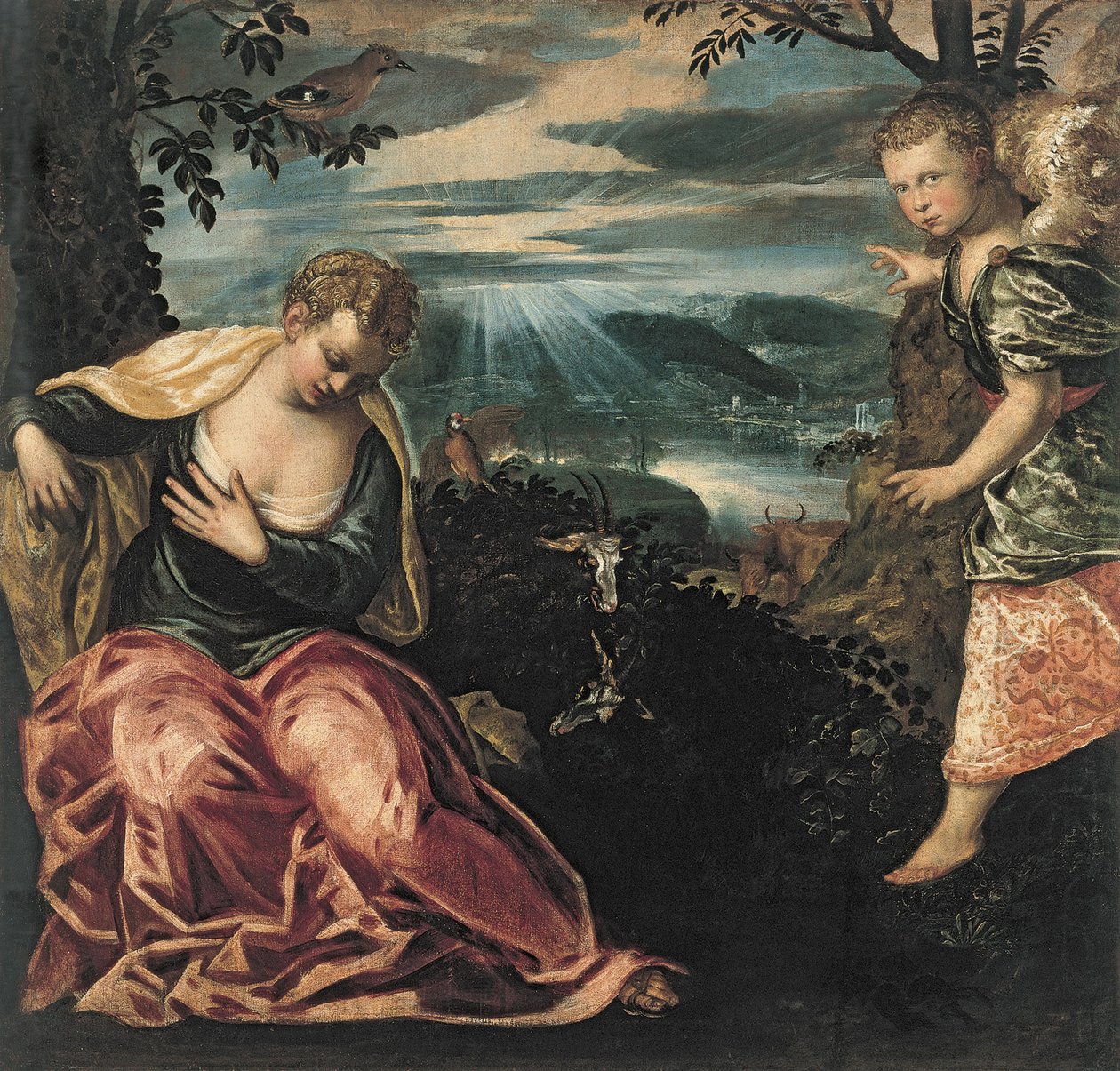 Angyali üdvözlet Manoah feleségének alkotó: Jacopo Robusti Tintoretto