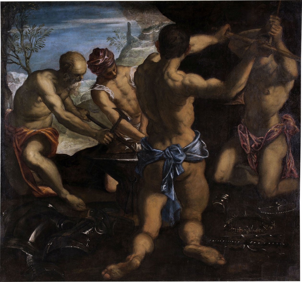 A vulkáni kovácsműhely, 1576-1577. alkotó: Jacopo Robusti Tintoretto