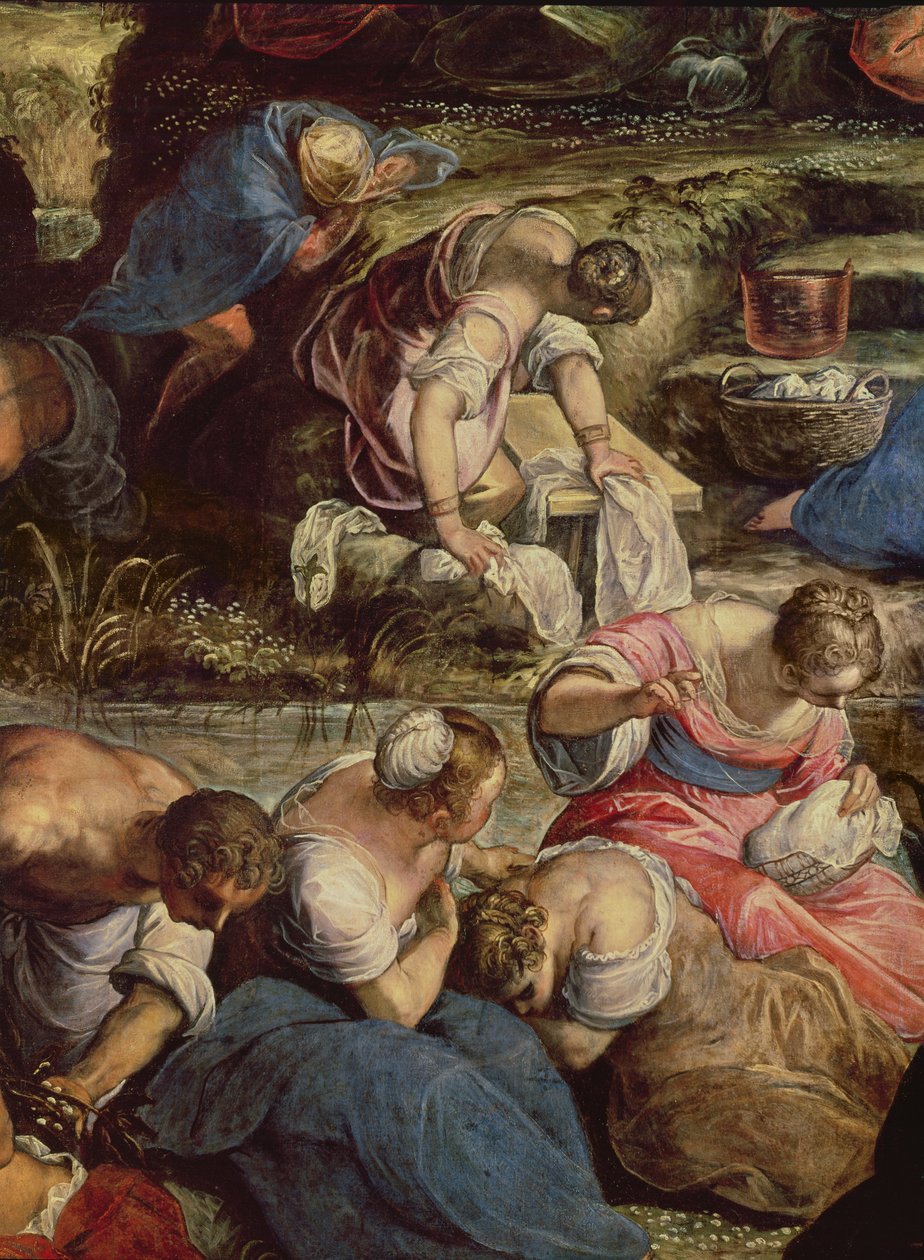 A Manna összejövetele, központi részlet: varrónő alkotó: Jacopo Robusti Tintoretto