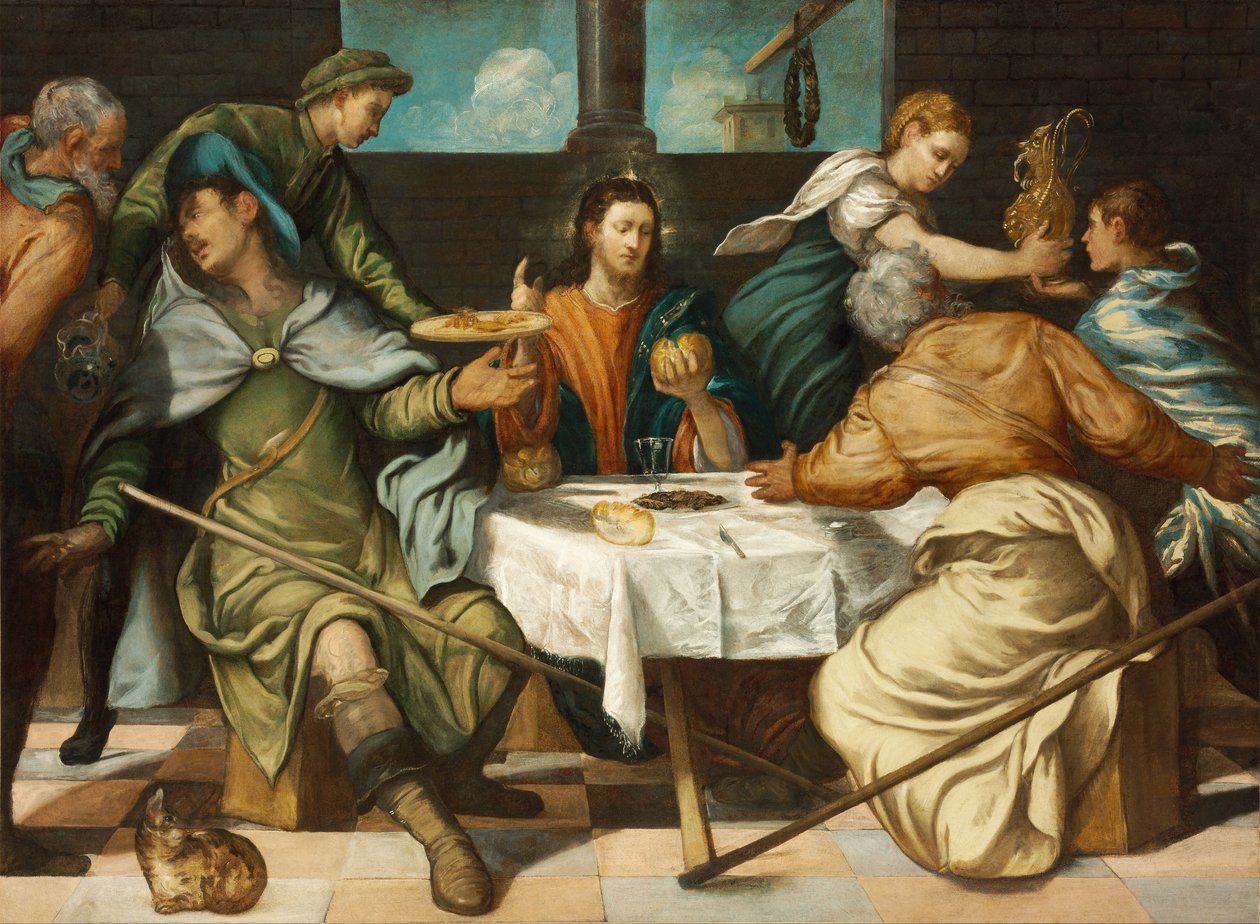 Vacsora Emmausban alkotó: Jacopo Robusti Tintoretto