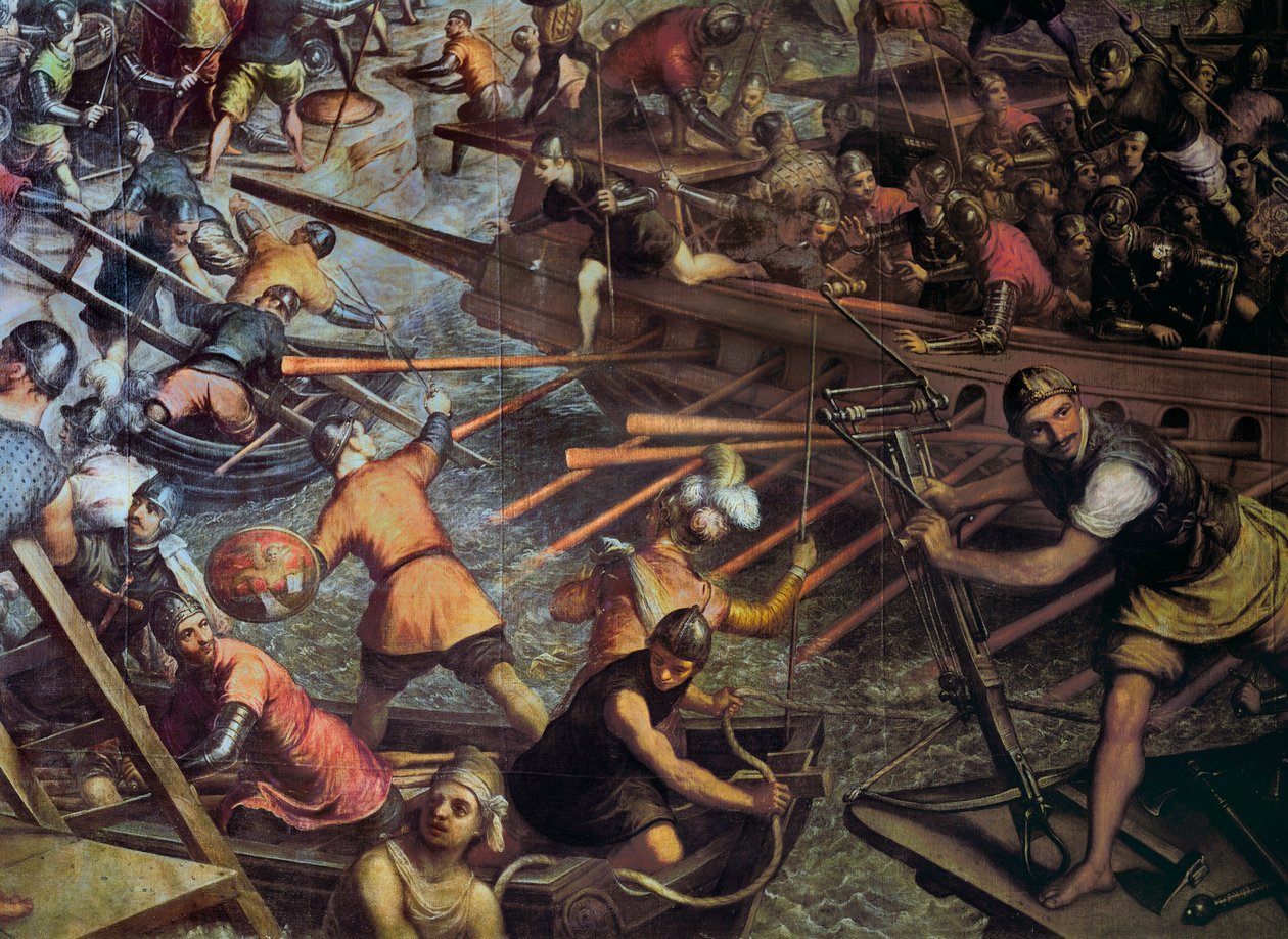 Konstantinápoly elfoglalása 1204-ben (4. keresztes hadjárat epizódja (Részlet) Jacopo Robusti (Tintoretto) festménye (1518-1594). alkotó: Jacopo Robusti Tintoretto