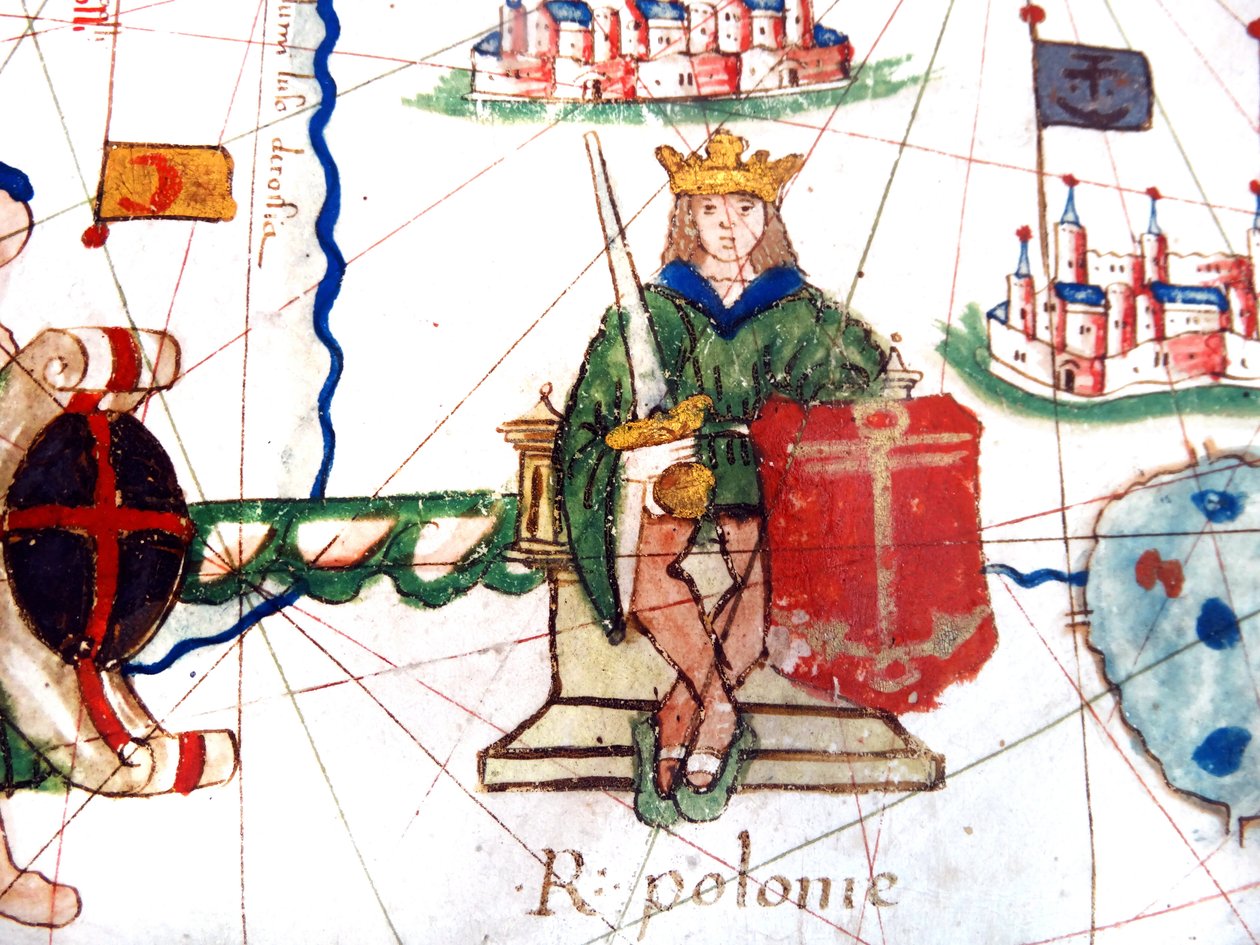 lengyel király részlete Európa reneszánsz térképéről, Jacopo Russo (utána), 1528 alkotó: Jacopo Russo