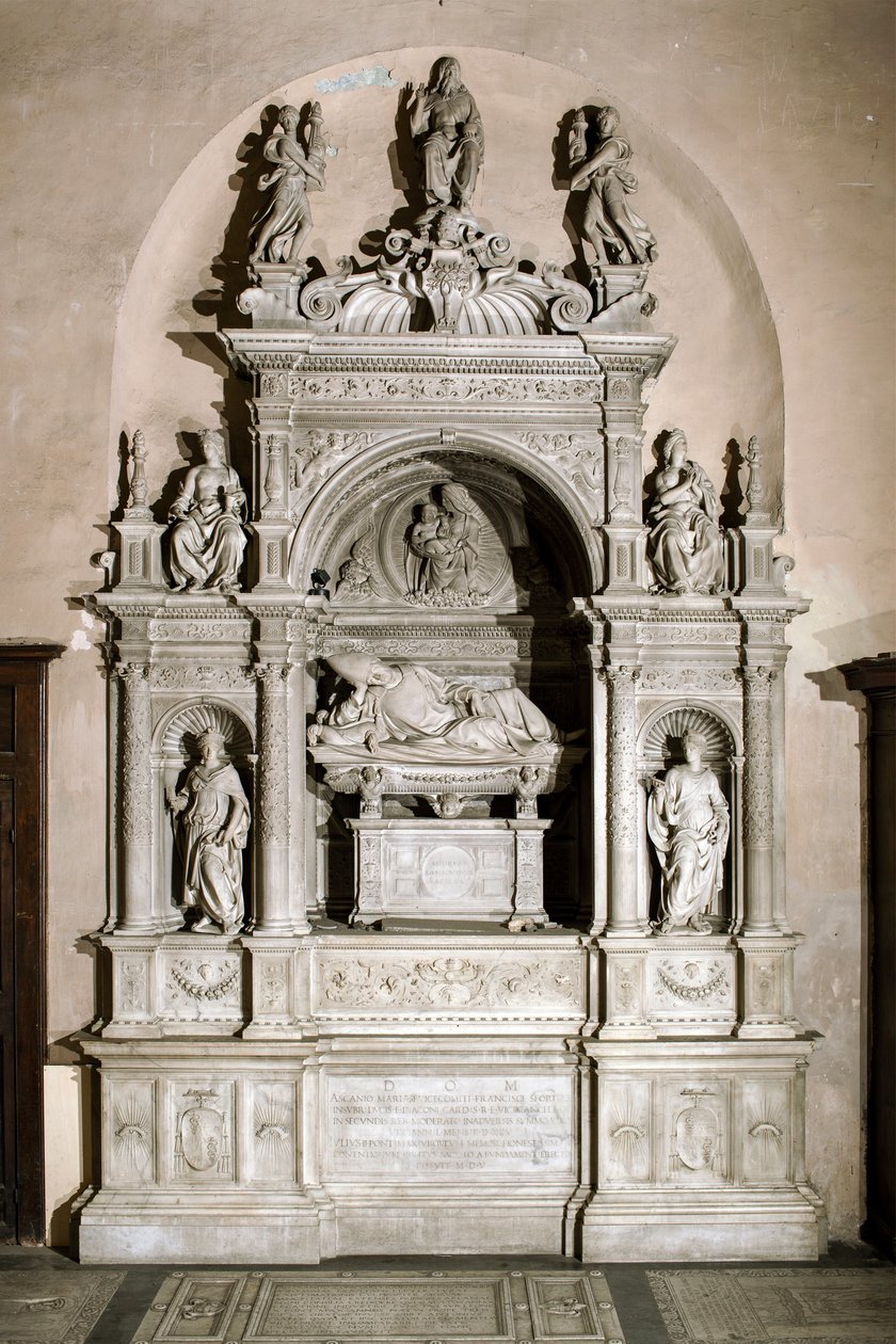 Temetési emlékmű Ascanio Maria Sforza bíboros előtt (márványszobor, 1505-1507) alkotó: Jacopo Sansovino
