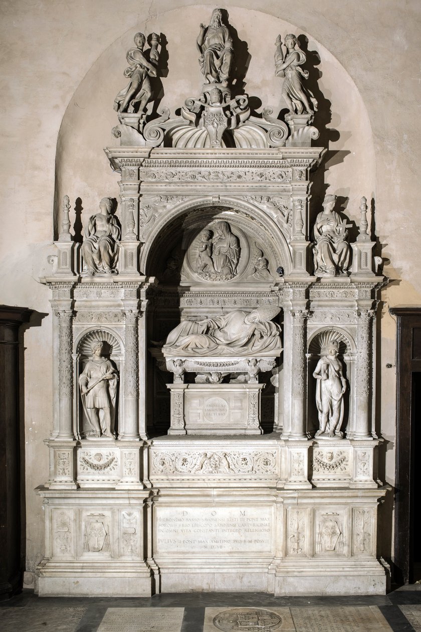 Temetési emlékmű Girolamo Basso Della Rovere bíboros előtt (márványszobor) alkotó: Jacopo Sansovino