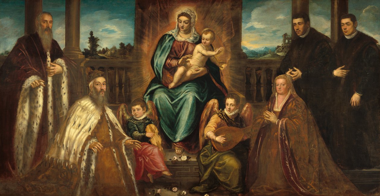 Doge Alvise Mocenigo és családja a Madonna és a gyermek előtt alkotó: Jacopo Tintoretto