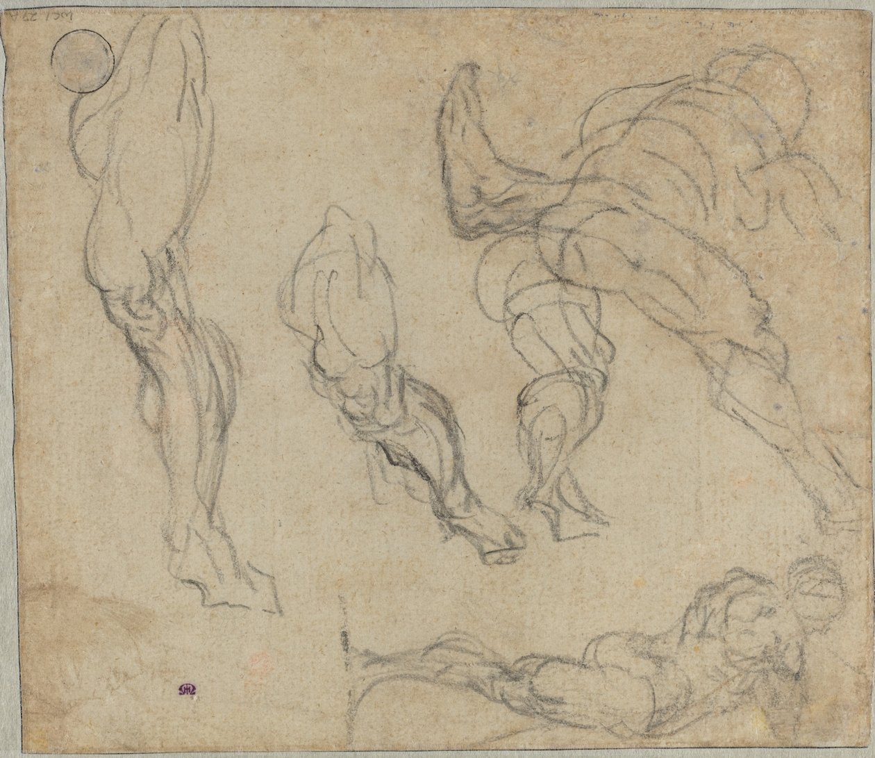 Figurák és lábak (fordítva) alkotó: Jacopo Tintoretto