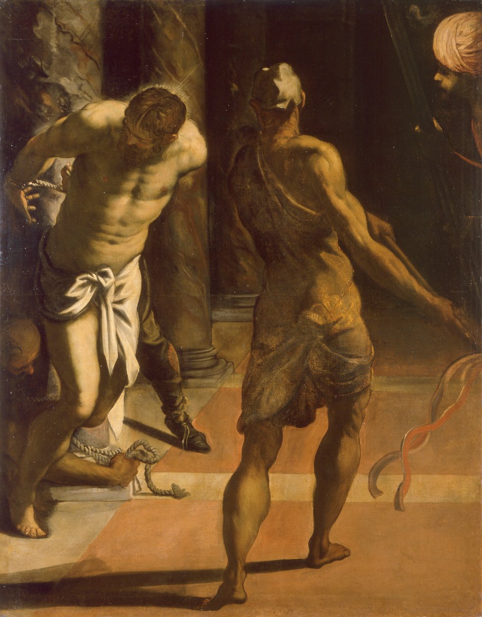 Krisztus korbácsolása, 1570-es évek. alkotó: Jacopo Tintoretto