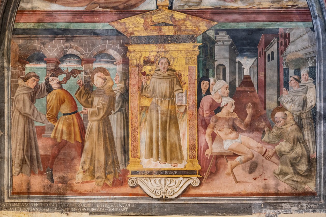 Páduai Szent Antal történetei, Páduai Szent Antal fülke, XV. század közepe (freskó) alkotó: Jacopo Vincioli