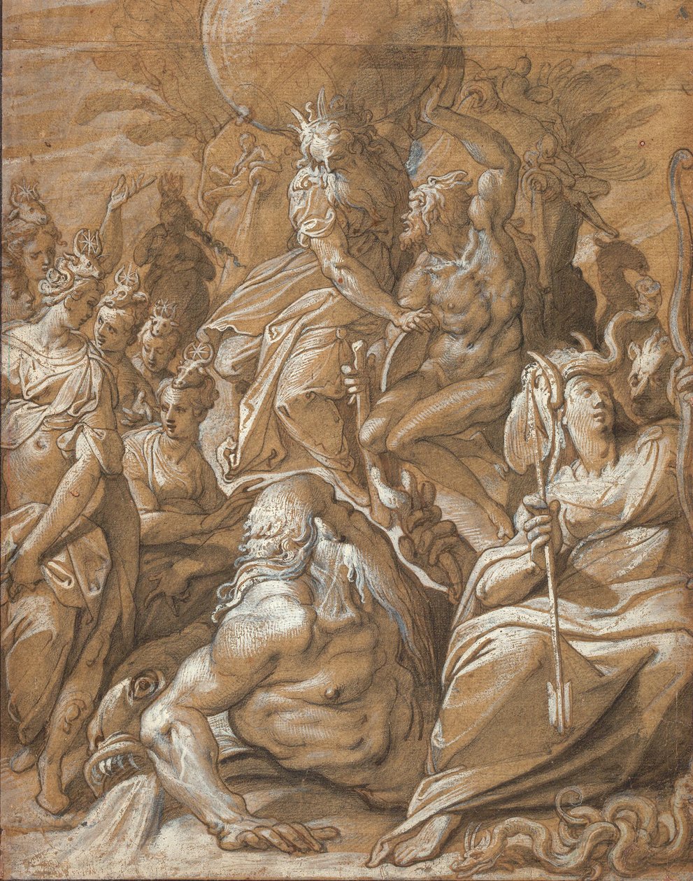 Atlasz és Herkules alkotó: Jacopo Zucchi