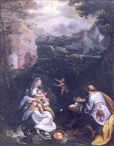 Pihenjen az egyiptomi repülésen (panel) alkotó: Jacopo Zucchi