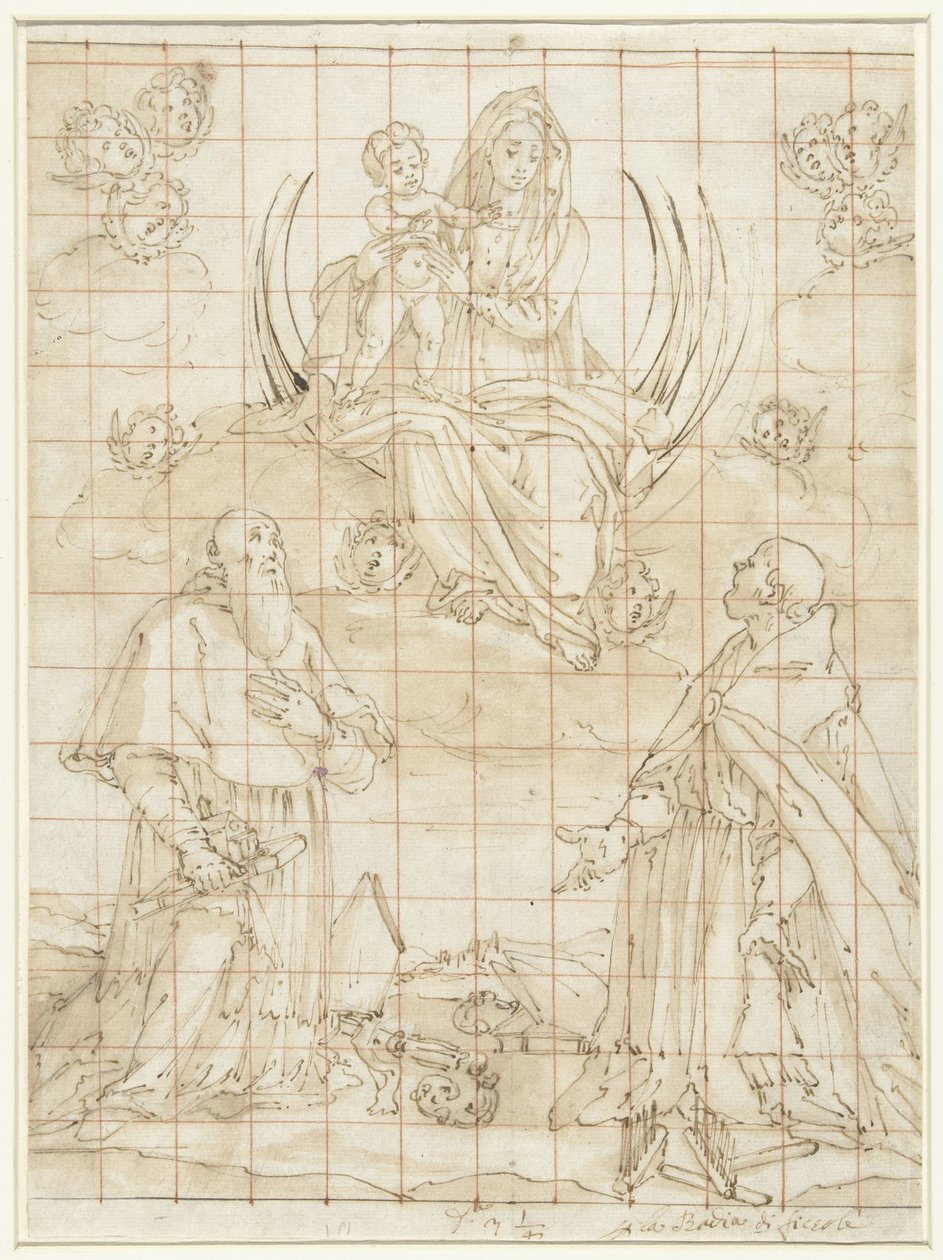 Madonnát két szent tiszteli alkotó: Jacopo da Empoli (circle of)